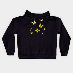 Yellow Butterfly Pattern Kids Hoodie